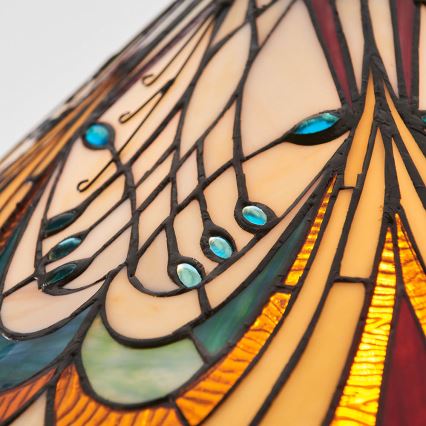 Endon 64162 - HECTOR Tiffany Chain Pendant Light 1xE27/60W/230V Ø 40 cm