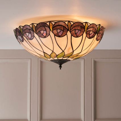 Endon 64173 - Tiffany Ceiling Light HUTCHINSON 2xE27/60W/230V diameter 50 cm