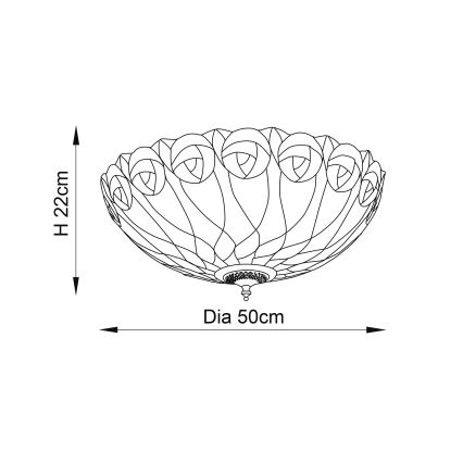 Endon 64173 - Tiffany Ceiling Light HUTCHINSON 2xE27/60W/230V diameter 50 cm