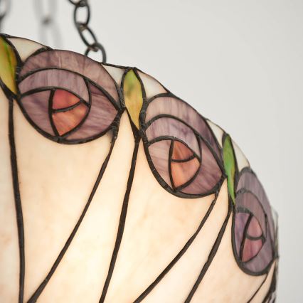 Endon 64175 - Chain-hung Tiffany chandelier HUTCHINSON 3xE27/60W/230V Ø 40 cm