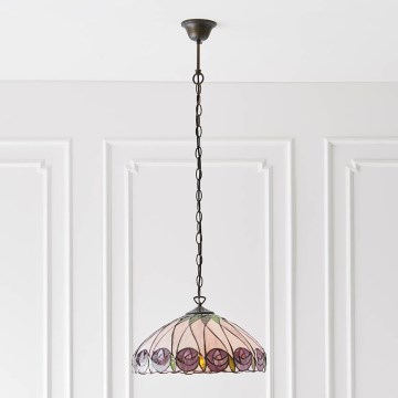 Endon 64176 - Tiffany Hutchinson chain pendant 1xE27/60W/230V Ø 40 cm