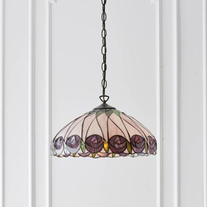 Endon 64176 - Tiffany Hutchinson chain pendant 1xE27/60W/230V Ø 40 cm