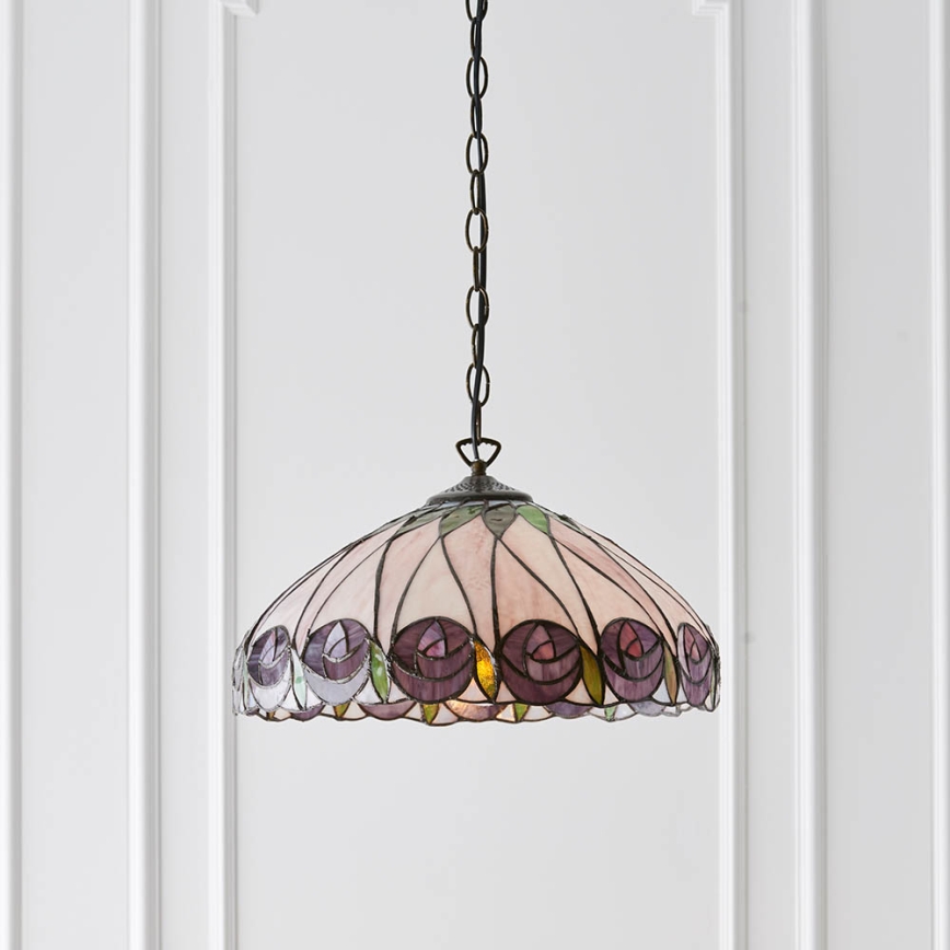 Endon 64176 - Tiffany Hutchinson chain pendant 1xE27/60W/230V Ø 40 cm