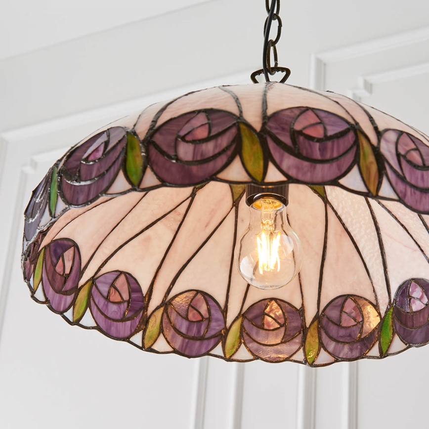 Endon 64176 - Tiffany Hutchinson chain pendant 1xE27/60W/230V Ø 40 cm