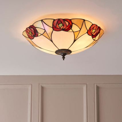 Endon 64182 - Tiffany INGRAM ceiling light 2xE27/60W/230V Ø 45 cm
