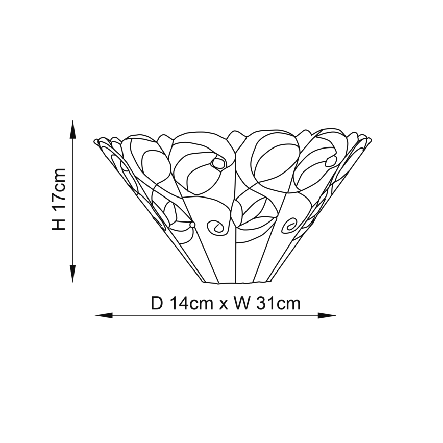 Endon 64198 - Tiffany JAMELIA Wall Light 1xE14/40W/230V