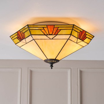 Endon 64284 - Tiffany NEVADA ceiling light 2xE27/60W/230V, Ø 40 cm