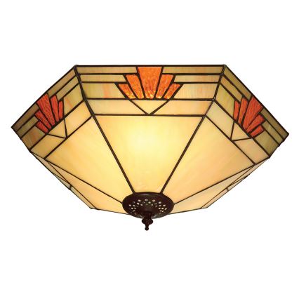 Endon 64284 - Tiffany NEVADA ceiling light 2xE27/60W/230V, Ø 40 cm