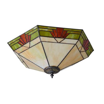 Endon 64284 - Tiffany NEVADA ceiling light 2xE27/60W/230V, Ø 40 cm