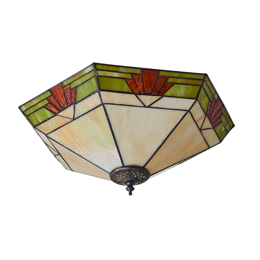 Endon 64284 - Tiffany NEVADA ceiling light 2xE27/60W/230V, Ø 40 cm