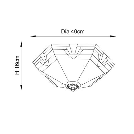 Endon 64284 - Tiffany NEVADA ceiling light 2xE27/60W/230V, Ø 40 cm