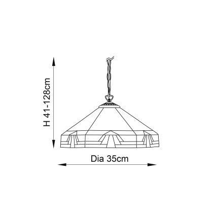 Endon 64285 - Tiffany NEVADA Chain-Hung Chandelier 1xE27/60W/230V Ø 35 cm