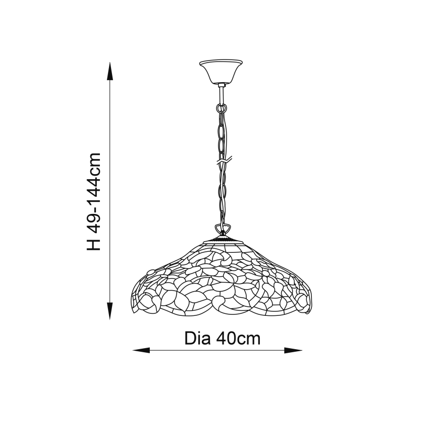 Endon 64325 - SULLIVAN Chain-Hung Chandelier 1xE27/60W/230V Ø 40 cm