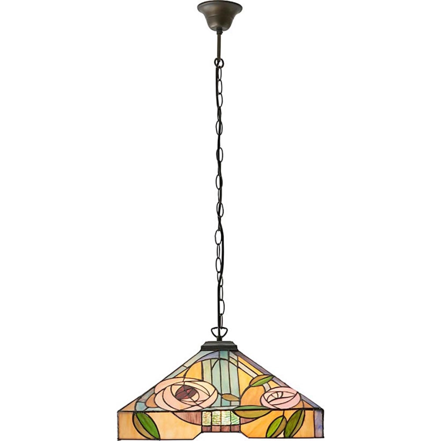 Endon 64384 - Tiffany WILLOW Chain-Hung Chandelier 3xE27/60W/230V