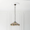 Endon 64385 - Tiffany WILLOW chain-hung chandelier, 1xE27/60W/230V, Ø 35 cm