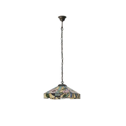 Endon 64385 - Tiffany WILLOW chain-hung chandelier, 1xE27/60W/230V, Ø 35 cm
