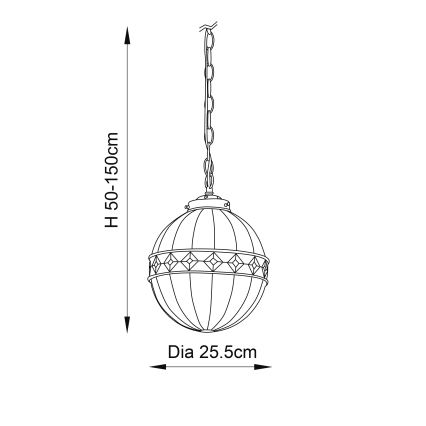 Endon 67044 - Chandelier on a chain FARGO 1xE14/40W/230V d. 25,5 cm