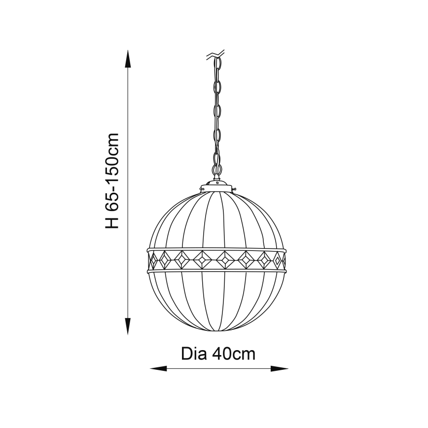 Endon 67045 - Chandelier on a chain FARGO 1xE27/60W/230V d. 40 cm