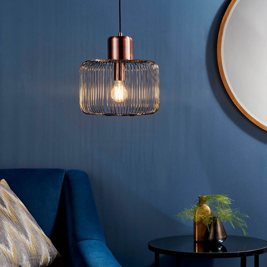 Endon 68986 - NICOLA Cable Pendant Light 1xE27/40W/230V, Copper