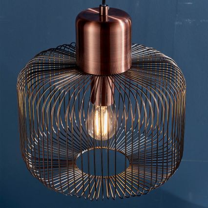 Endon 68986 - NICOLA Cable Pendant Light 1xE27/40W/230V, Copper