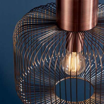 Endon 68986 - NICOLA Cable Pendant Light 1xE27/40W/230V, Copper