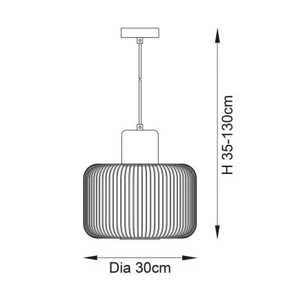 Endon 68986 - NICOLA Cable Pendant Light 1xE27/40W/230V, Copper