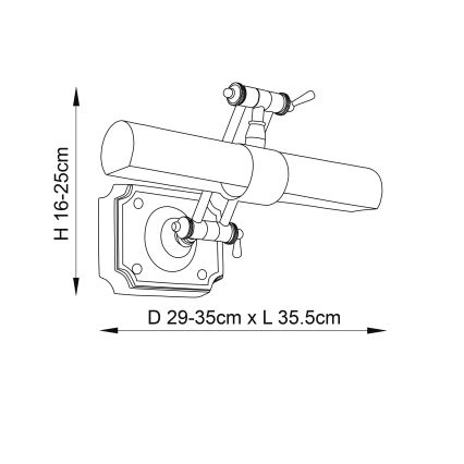 Endon 69832 - WINCHESTER picture light 2xE14/6W/230V 35,5 cm brass