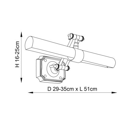Endon 69833 - WINCHESTER Picture Light, 2 x E14 (6W), 230V, 51 cm, Brass