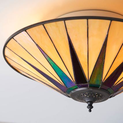 Endon 70240 - Ceiling light Tiffany DARK STAR 2xE27/40W/230V dia. 49 cm