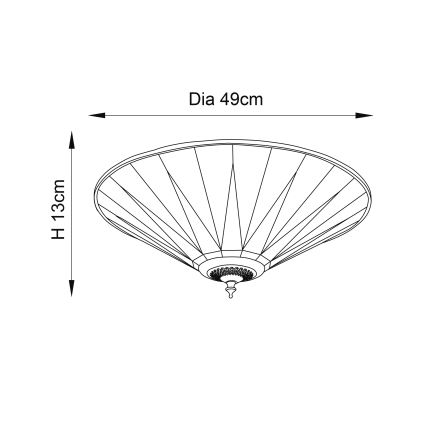 Endon 70240 - Ceiling light Tiffany DARK STAR 2xE27/40W/230V dia. 49 cm