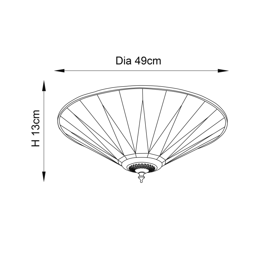 Endon 70240 - Ceiling light Tiffany DARK STAR 2xE27/40W/230V dia. 49 cm