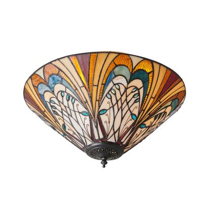 Endon 70241 - Tiffany HECTOR ceiling light 2xE27/60W/230V Ø 40 cm
