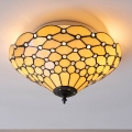 Endon 70242 - Tiffany PEARL Ceiling Light, 2 x E27 (max. 60 W), 230 V, Ø 37 cm