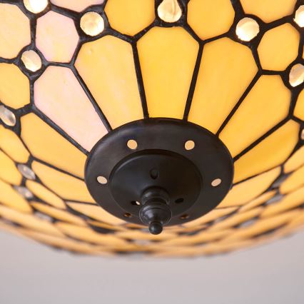 Endon 70242 - Tiffany PEARL Ceiling Light, 2 x E27 (max. 60 W), 230 V, Ø 37 cm