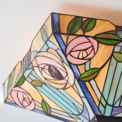 Endon 70698 - Tiffany WILLOW Ceiling Light 2xE27/60W/230V