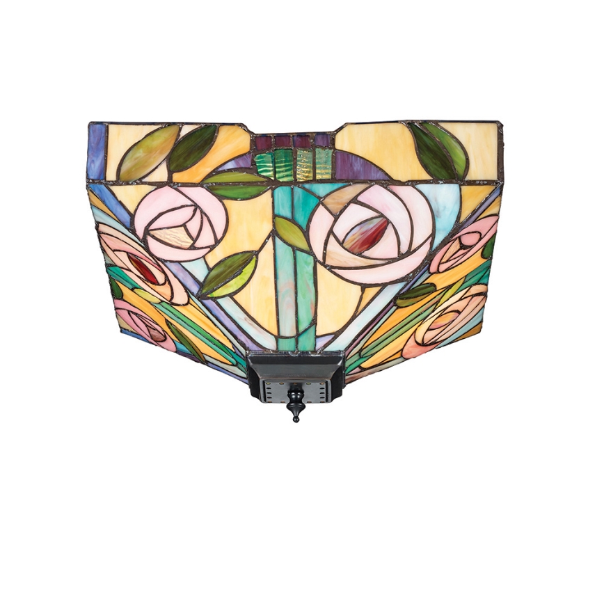 Endon 70699 - Tiffany WILLOW Ceiling Light 2xE27/60W/230V 35x35 cm