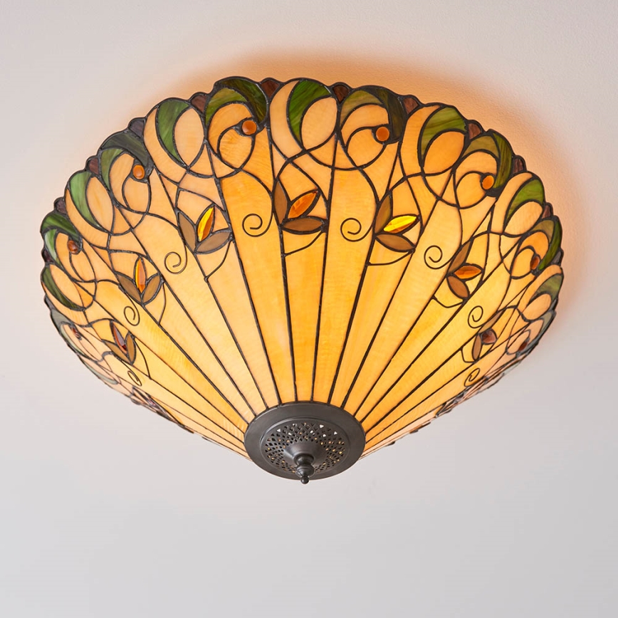 Endon 70706 - Ceiling light Tiffany JAMELIA 2xE27/60W/230V Ø 50 cm
