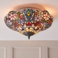 Endon 70709 - Tiffany SULLIVAN ceiling light 2xE27/60W/230V Ø 40 cm