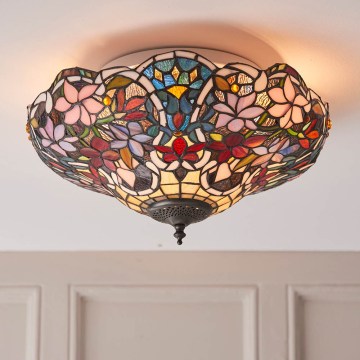 Endon 70709 - Tiffany SULLIVAN ceiling light 2xE27/60W/230V Ø 40 cm