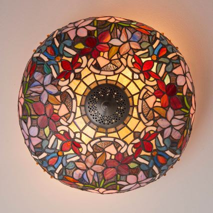 Endon 70709 - Tiffany SULLIVAN ceiling light 2xE27/60W/230V Ø 40 cm