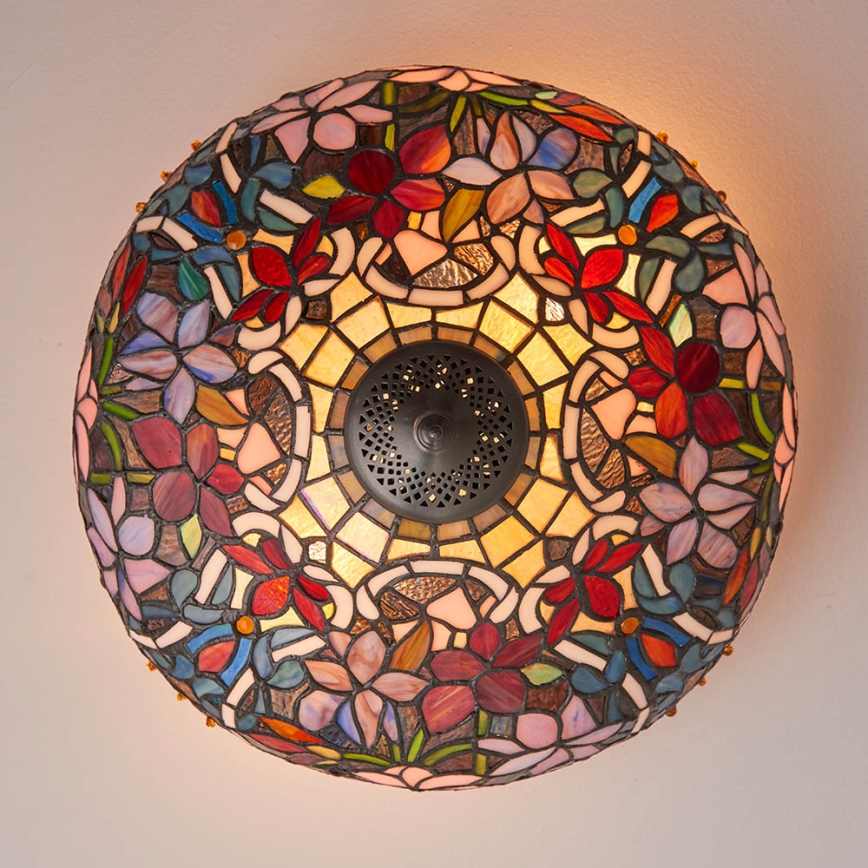 Endon 70709 - Tiffany SULLIVAN ceiling light 2xE27/60W/230V Ø 40 cm