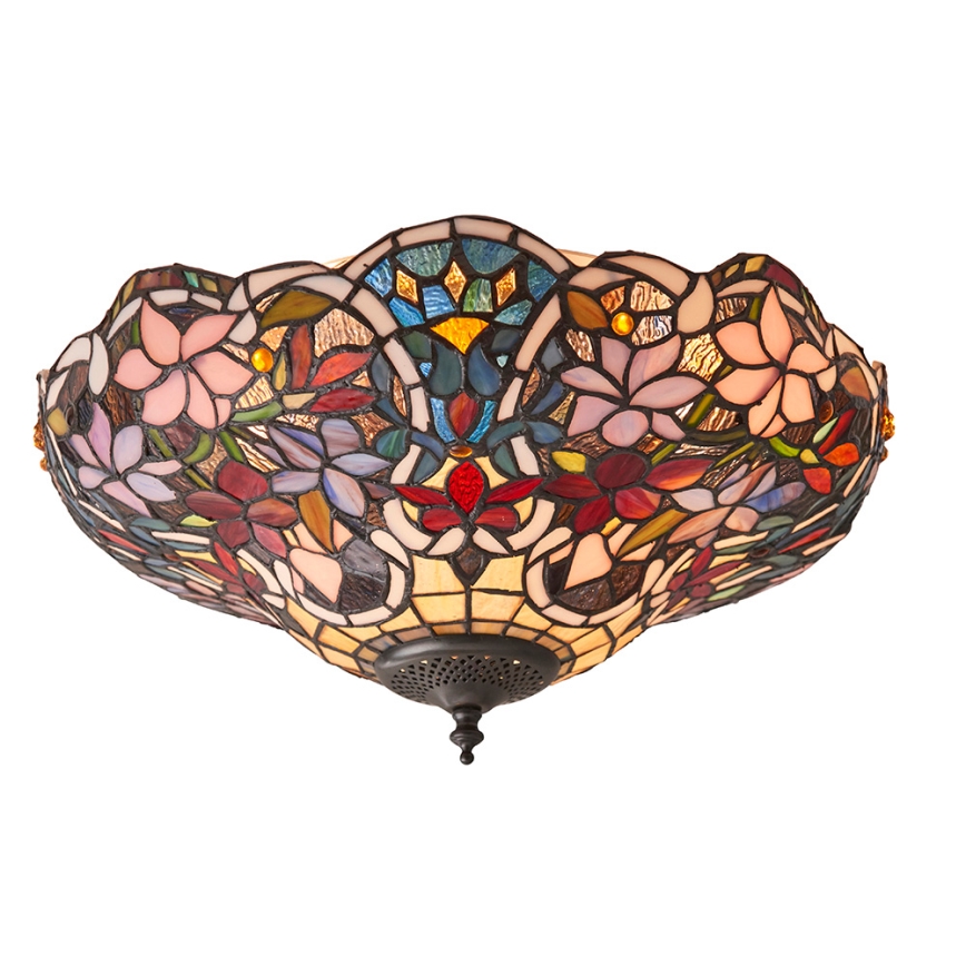 Endon 70709 - Tiffany SULLIVAN ceiling light 2xE27/60W/230V Ø 40 cm