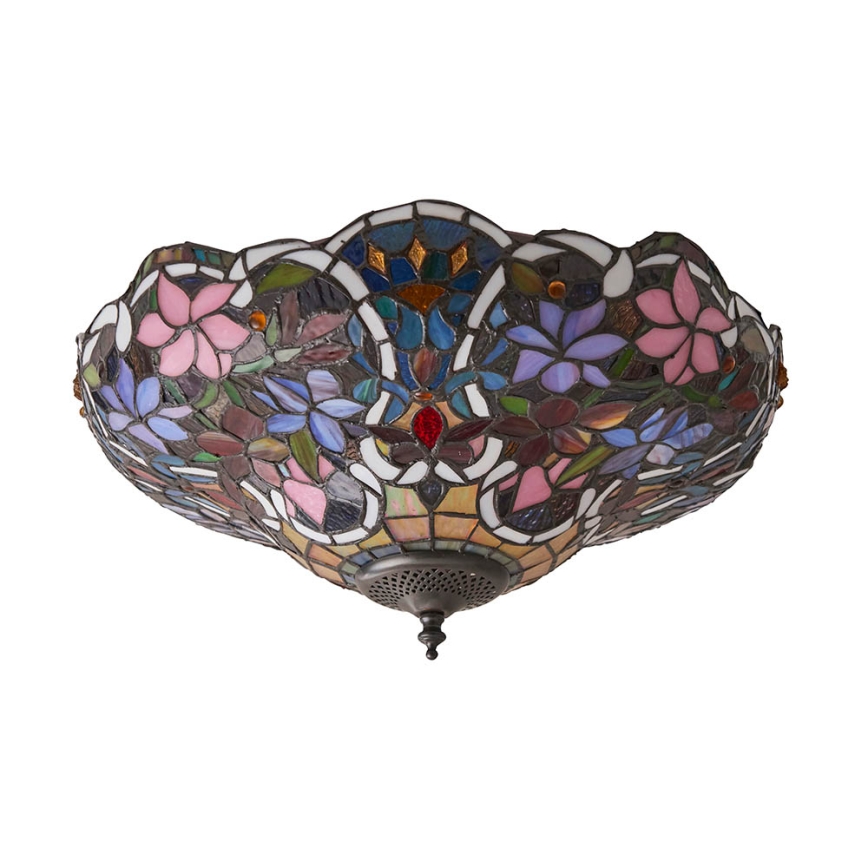 Endon 70709 - Tiffany SULLIVAN ceiling light 2xE27/60W/230V Ø 40 cm