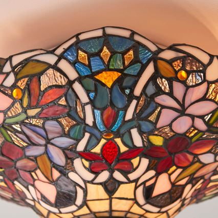 Endon 70709 - Tiffany SULLIVAN ceiling light 2xE27/60W/230V Ø 40 cm