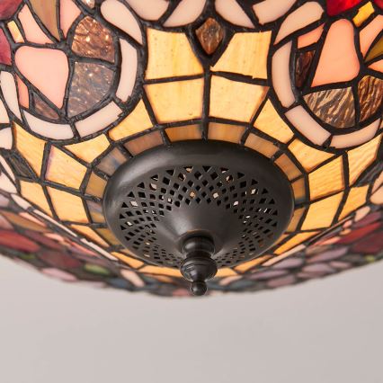Endon 70709 - Tiffany SULLIVAN ceiling light 2xE27/60W/230V Ø 40 cm