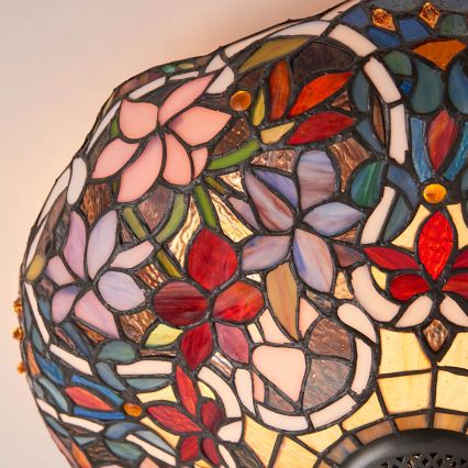 Endon 70709 - Tiffany SULLIVAN ceiling light 2xE27/60W/230V Ø 40 cm