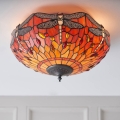 Endon 70721 - Tiffany DRAGONFLY ceiling light 2xE27/60W/230V Ø 41 cm