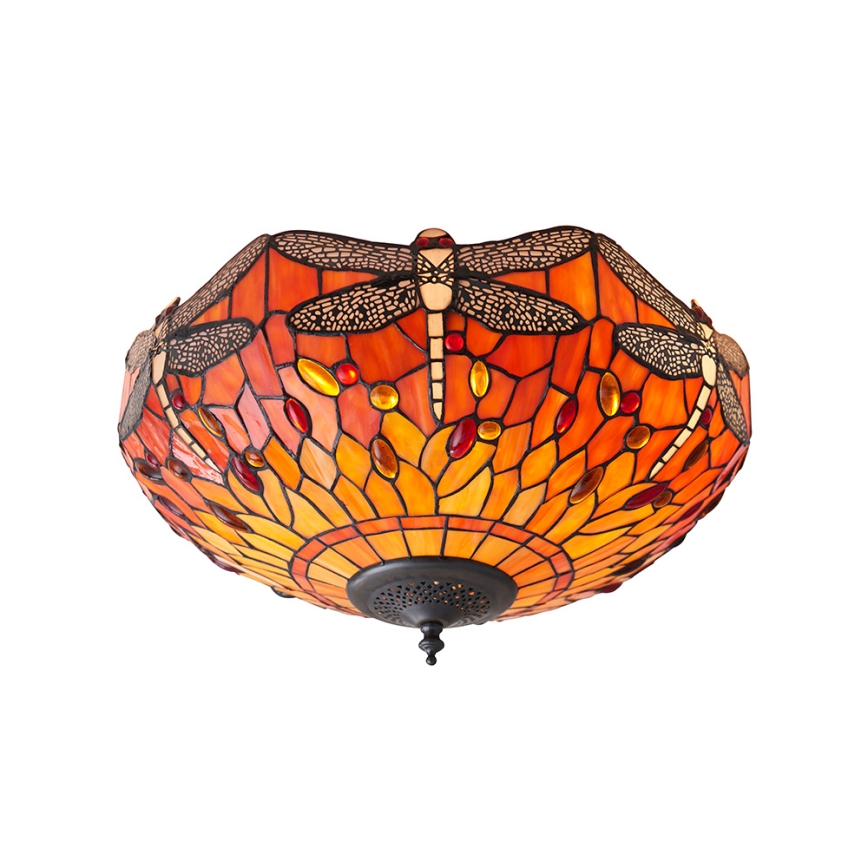 Endon 70721 - Tiffany DRAGONFLY ceiling light 2xE27/60W/230V Ø 41 cm