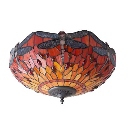 Endon 70721 - Tiffany DRAGONFLY ceiling light 2xE27/60W/230V Ø 41 cm