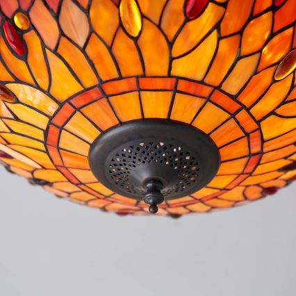 Endon 70721 - Tiffany DRAGONFLY ceiling light 2xE27/60W/230V Ø 41 cm